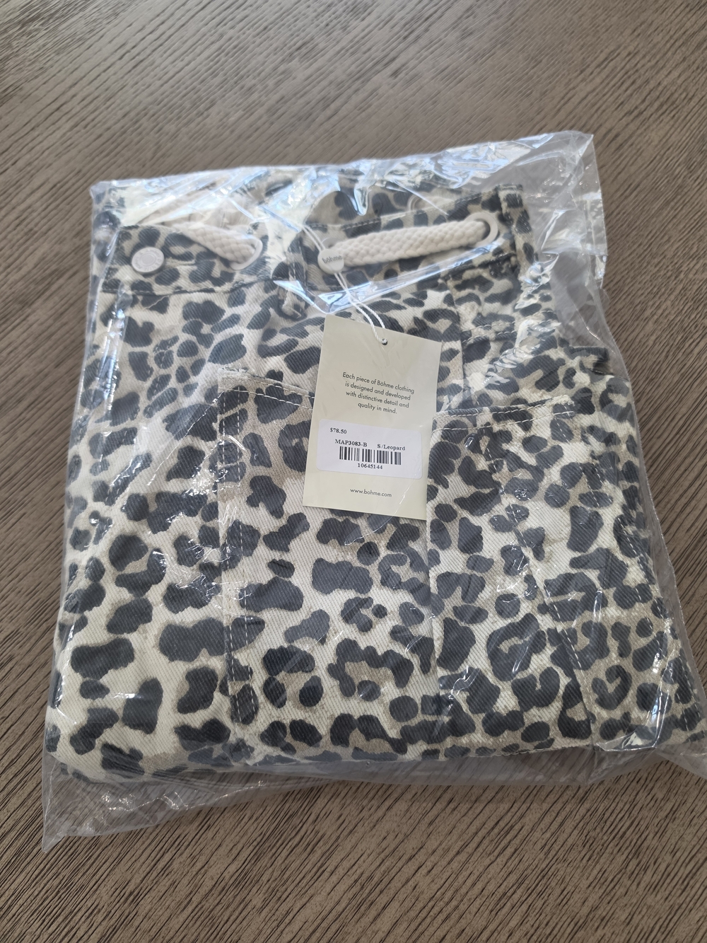 bohme Leopard-Print Straight Leg Jeans in Black and Cream - Picture 2 of 3